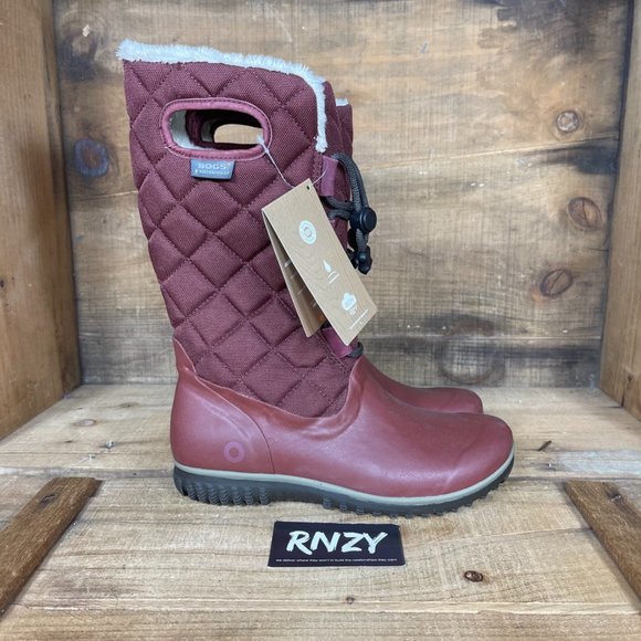 Bogs Shoes - Bogs Juno Tall Maroon Insulated Waterproof Boots